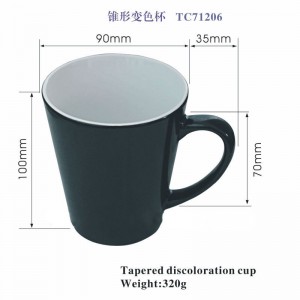 12oz Sublimation Color Changing Cone Gloss Mug Sublimation Blank Make Color Changing Ceramic Mug