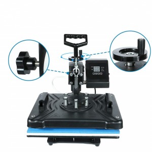 Double Display Swing Heat Press Machine 8 In 1 for T shirt Mug Hat Plate Case Puzzle Bag Sublimation Printing